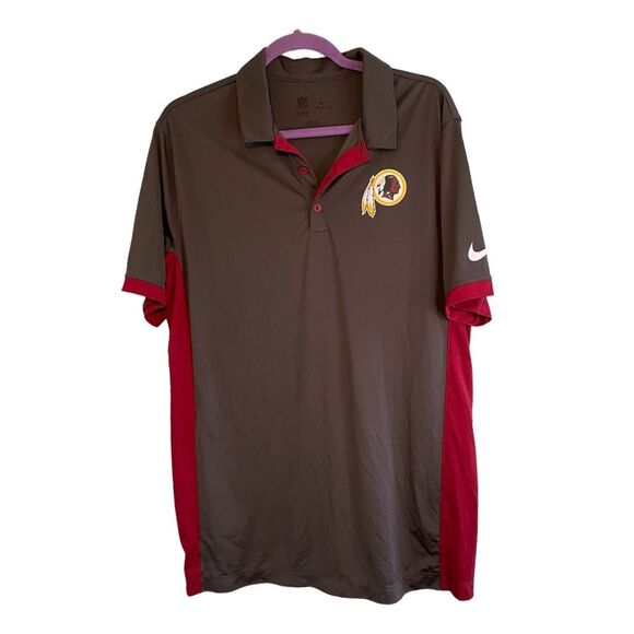 Nike Dri-FIT Washington Redskins Golf Polo Shirt Gray Burgundy Team Apparel L - Picture 1 of 8